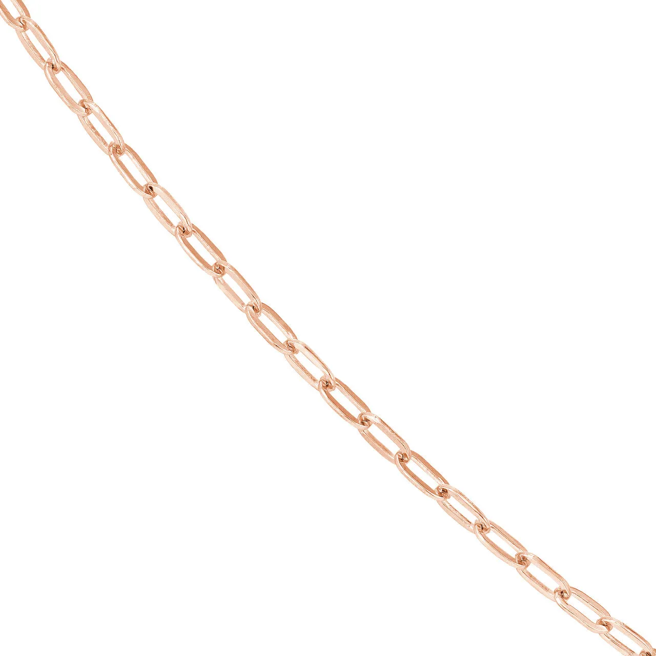14K Solid Gold 2mm Paperclip Chain Necklace with Lobster Lock