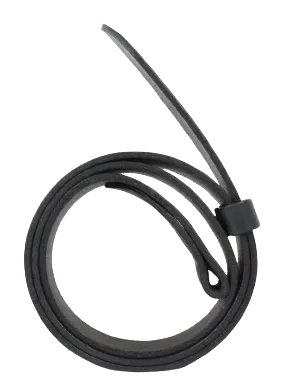 1.5 Inch (38mm) Wide Black Leather Belt Strap with Chicago Screws
