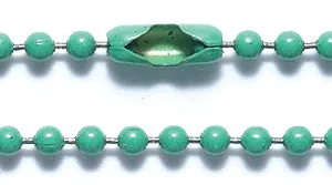 2CX184-24: Ball Chain #3 Necklace Green 24IN