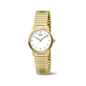 3318-02 Ladies Gold Plated Titanium Expander Strap Watch