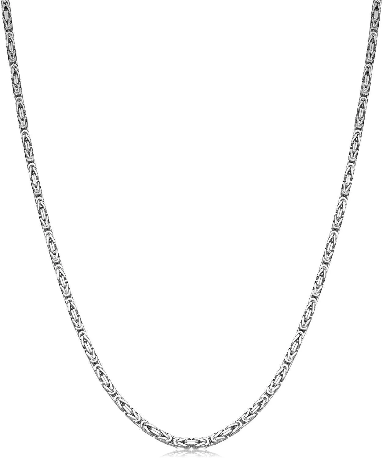 3.70 mm Byzantine Chain Made With Sterling Silver - Made For Men, Women, Children - Perfect For Pendants, Charms and Necklaces