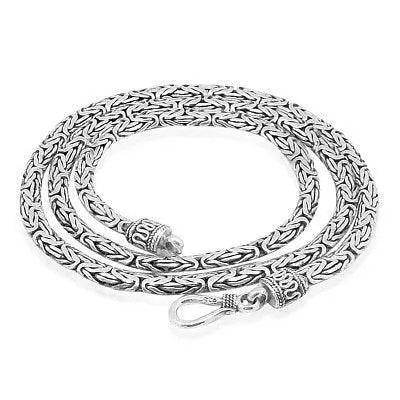 3.70 mm Byzantine Chain Made With Sterling Silver - Made For Men, Women, Children - Perfect For Pendants, Charms and Necklaces