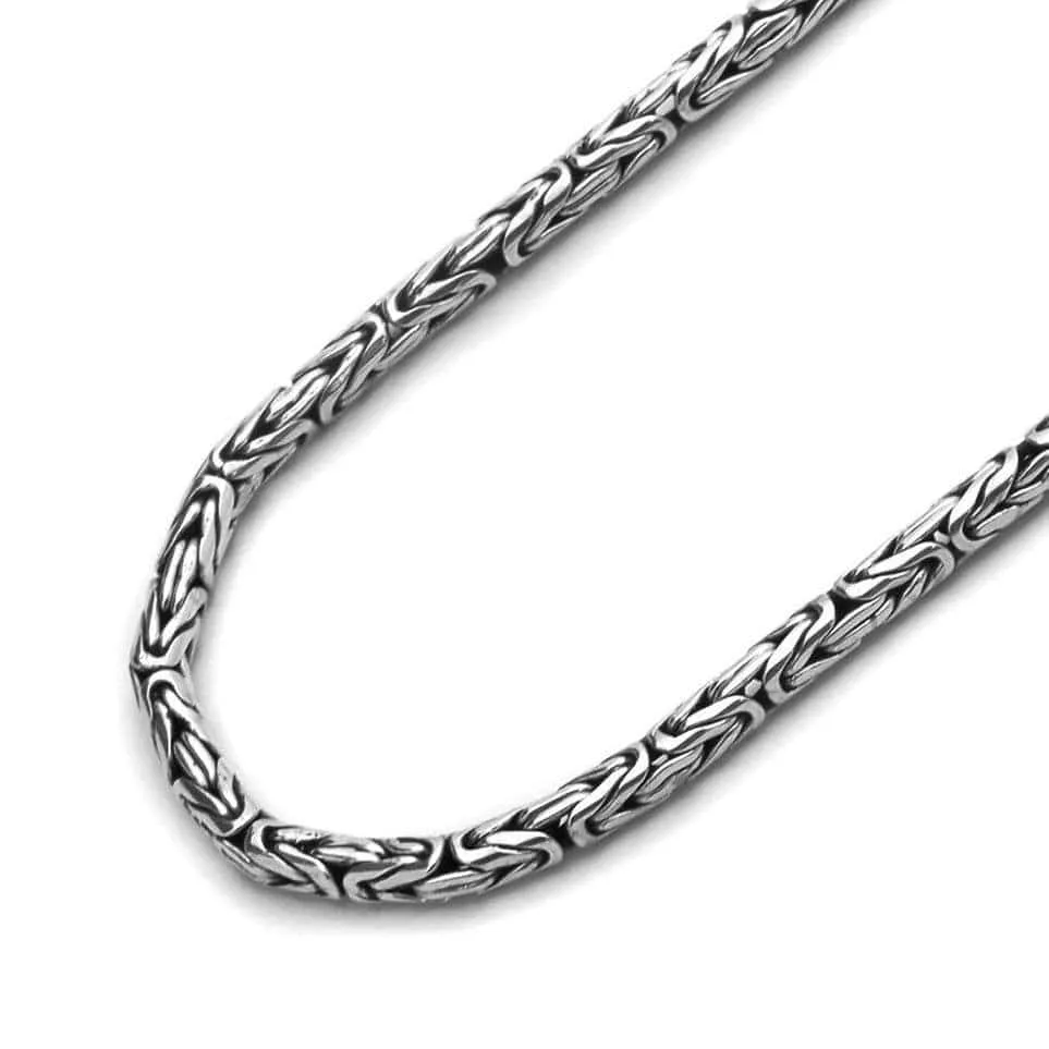 3.70 mm Byzantine Chain Made With Sterling Silver - Made For Men, Women, Children - Perfect For Pendants, Charms and Necklaces