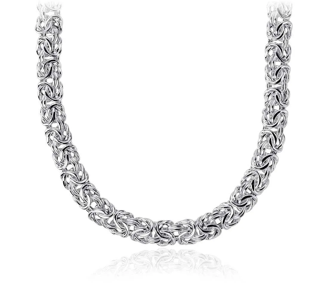 3.70 mm Byzantine Chain Made With Sterling Silver - Made For Men, Women, Children - Perfect For Pendants, Charms and Necklaces