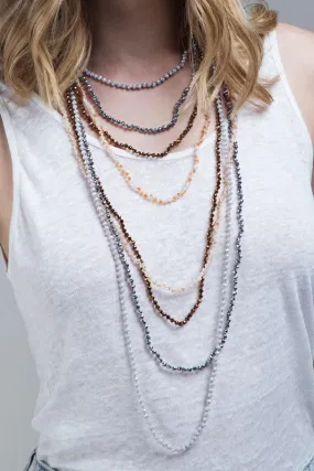 4mm Beaded Long Necklace