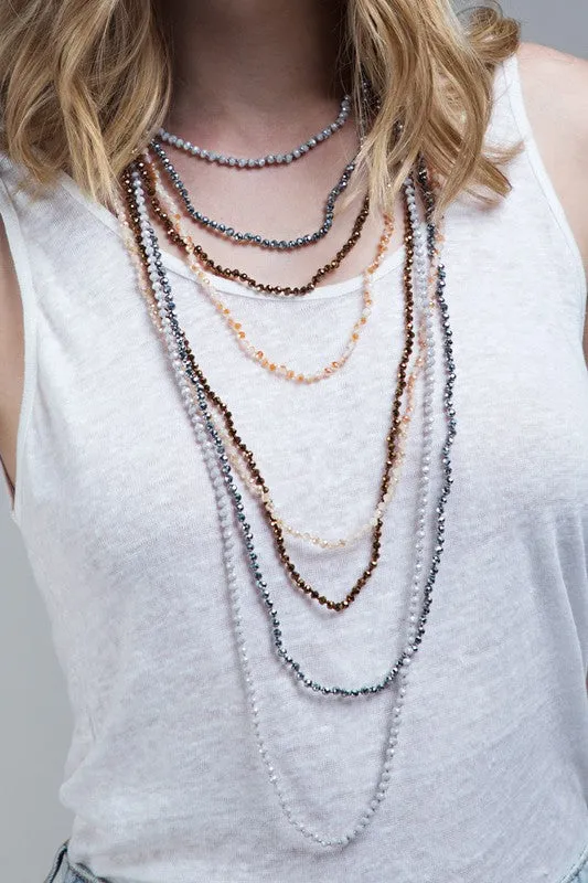 4mm Beaded Long Necklace