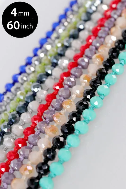 4mm Beaded Long Necklace