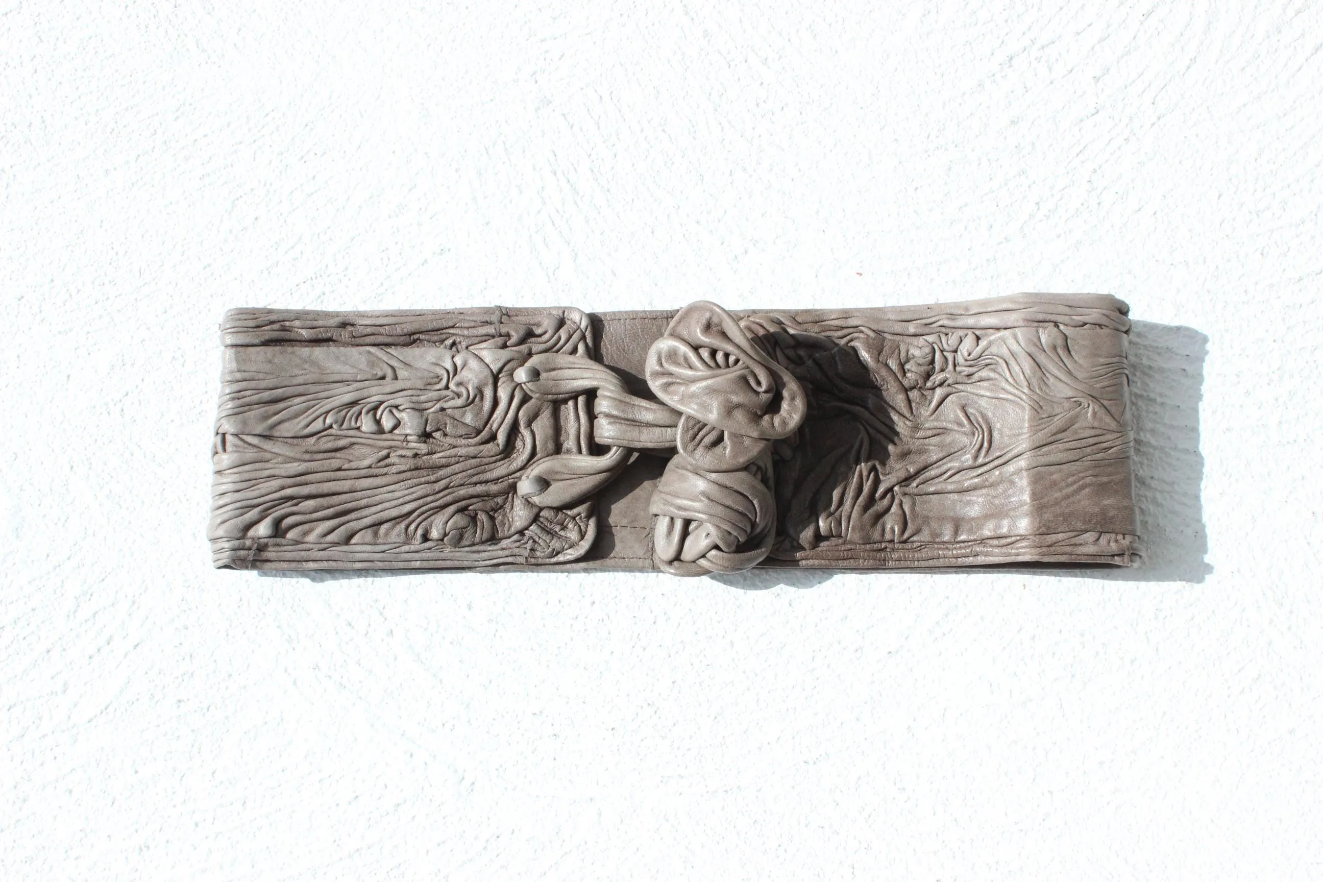 80s Italian Vintage Textural Leather Waist Belt