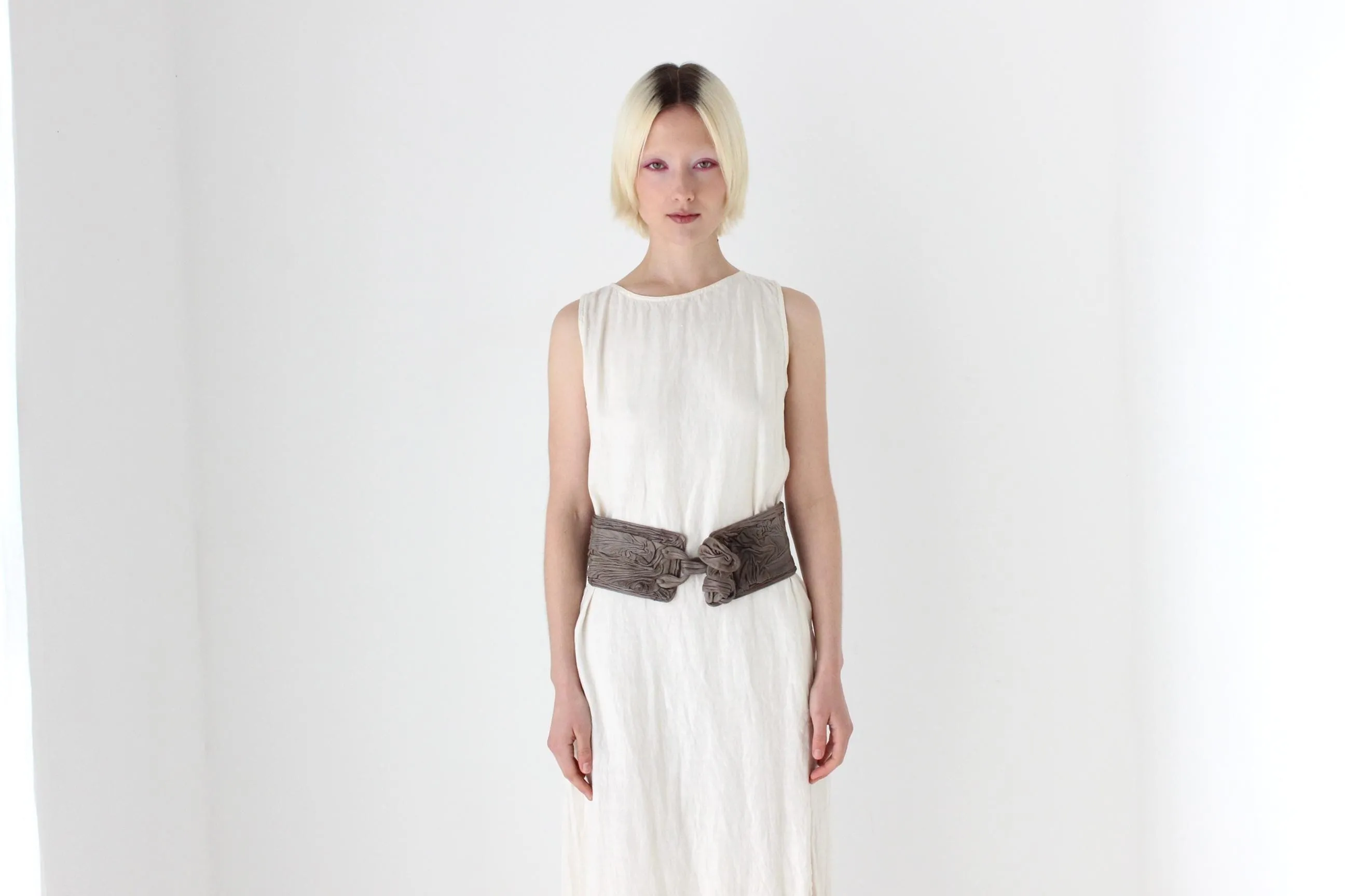80s Italian Vintage Textural Leather Waist Belt