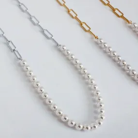 Audrey Pearl Chain Necklace