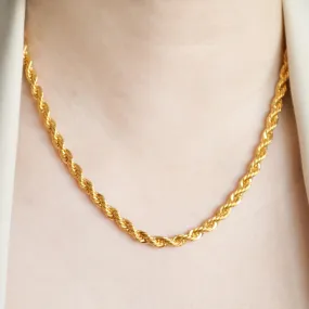 Ava gold twisted rope chain necklace