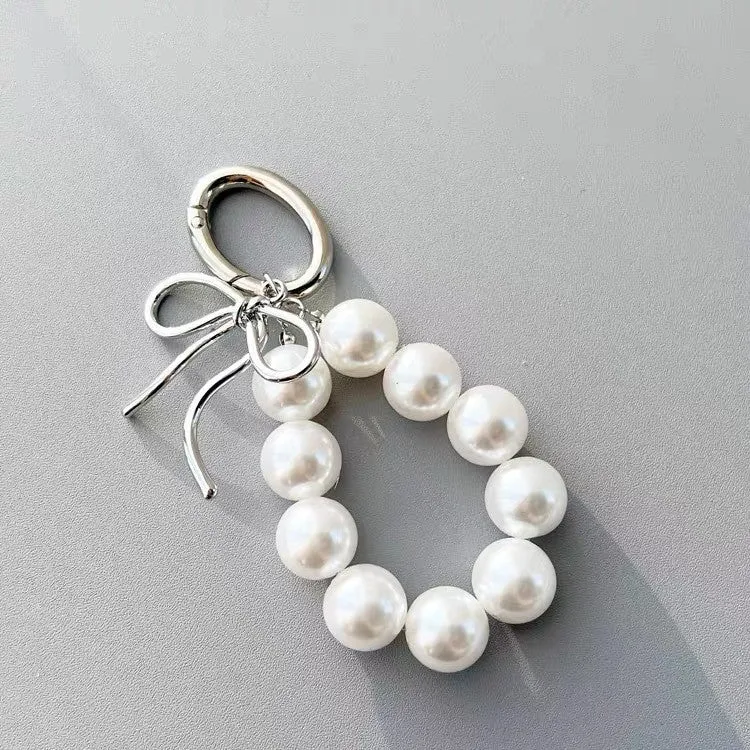 BAG CHARM-PEARL WRISTLET KEYCHAIN BAG CHARM