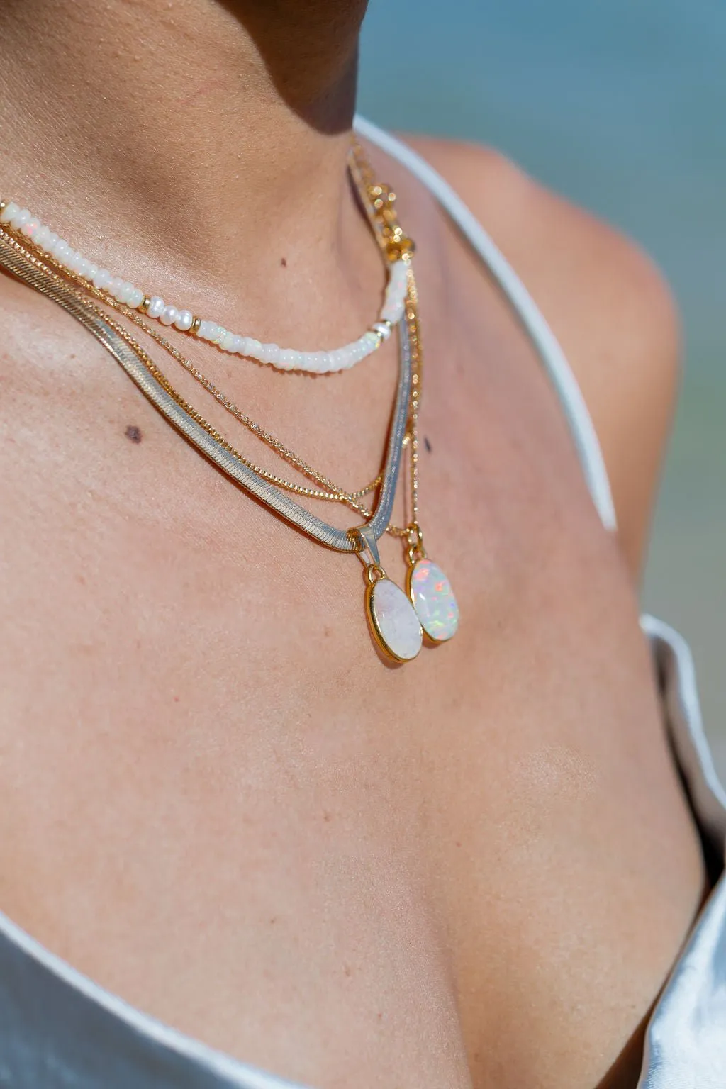 Basic Gold Box Chain Necklace - Iolani