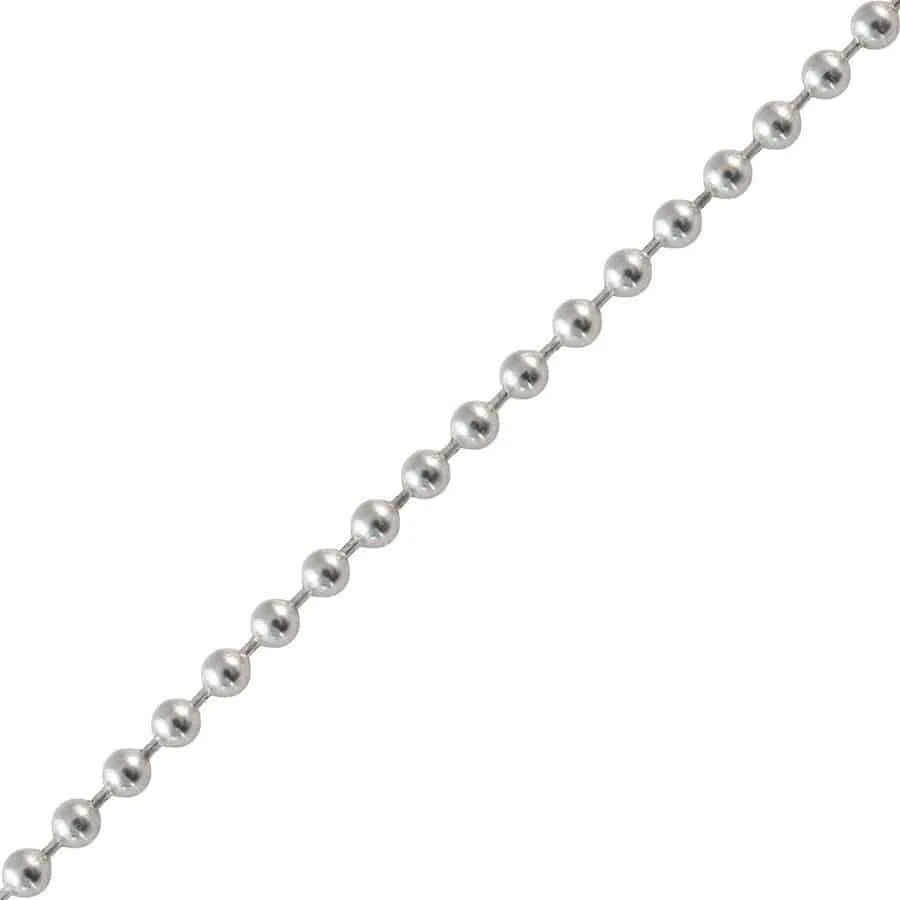 Bead Chain Made With Sterling Silver - Made For Men, Women, Children - Perfect For Pendants, Charms and Necklaces