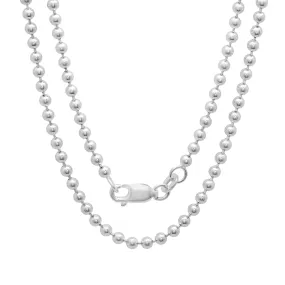 Bead Chain Made With Sterling Silver - Made For Men, Women, Children - Perfect For Pendants, Charms and Necklaces