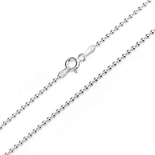 Bead Chain Made With Sterling Silver - Made For Men, Women, Children - Perfect For Pendants, Charms and Necklaces