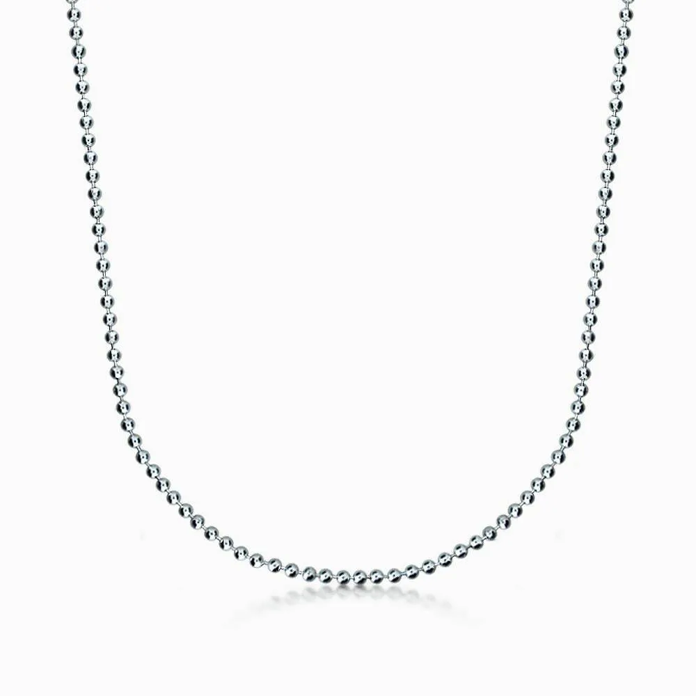 Bead Chain Made With Sterling Silver - Made For Men, Women, Children - Perfect For Pendants, Charms and Necklaces