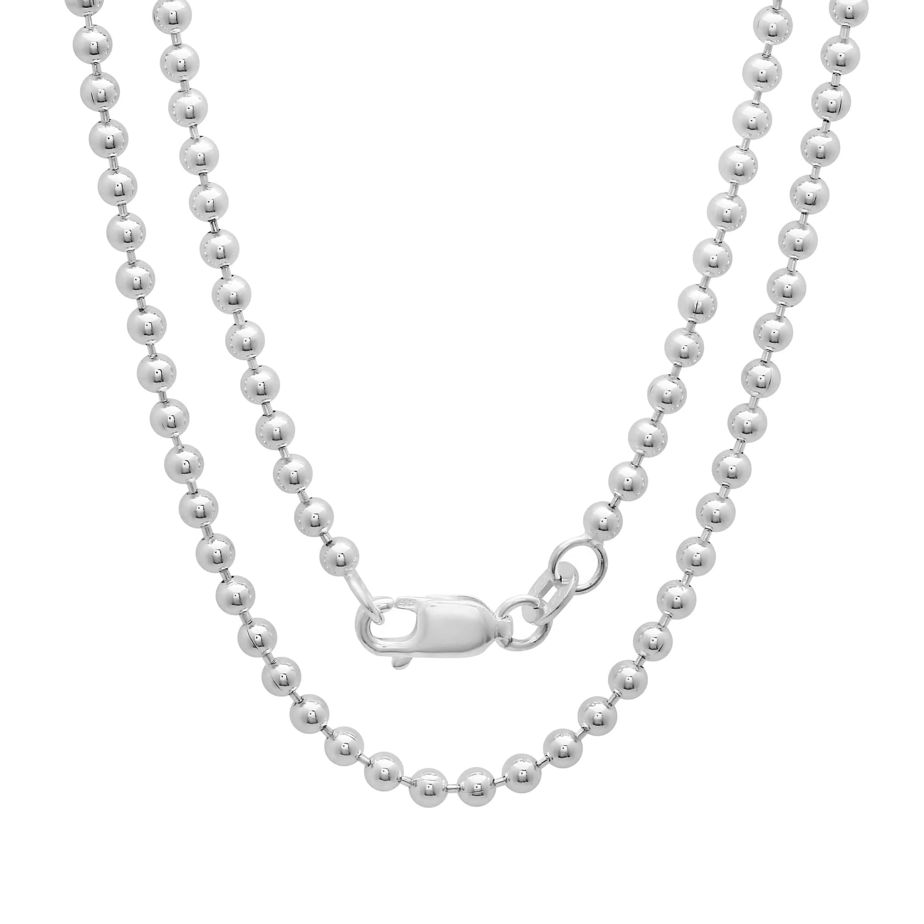 Bead Chain Made With Sterling Silver - Made For Men, Women, Children - Perfect For Pendants, Charms and Necklaces