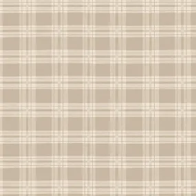 Better Not Pout by Clothworks PLAID/LT TAUPE