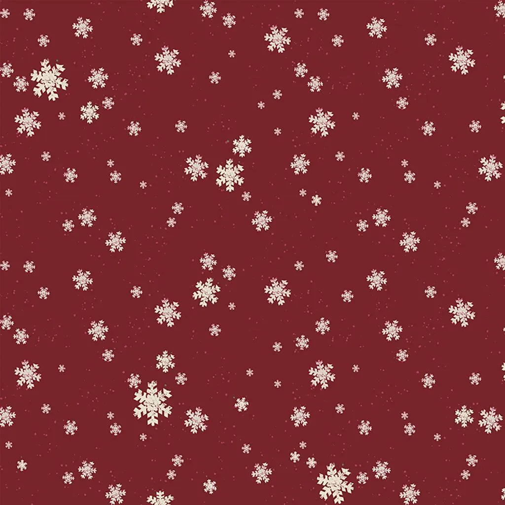 Better Not Pout by Clothworks SNOWFLAKES/DK RED
