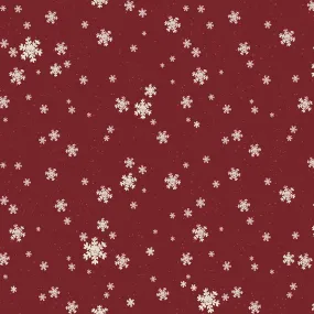 Better Not Pout by Clothworks SNOWFLAKES/DK RED