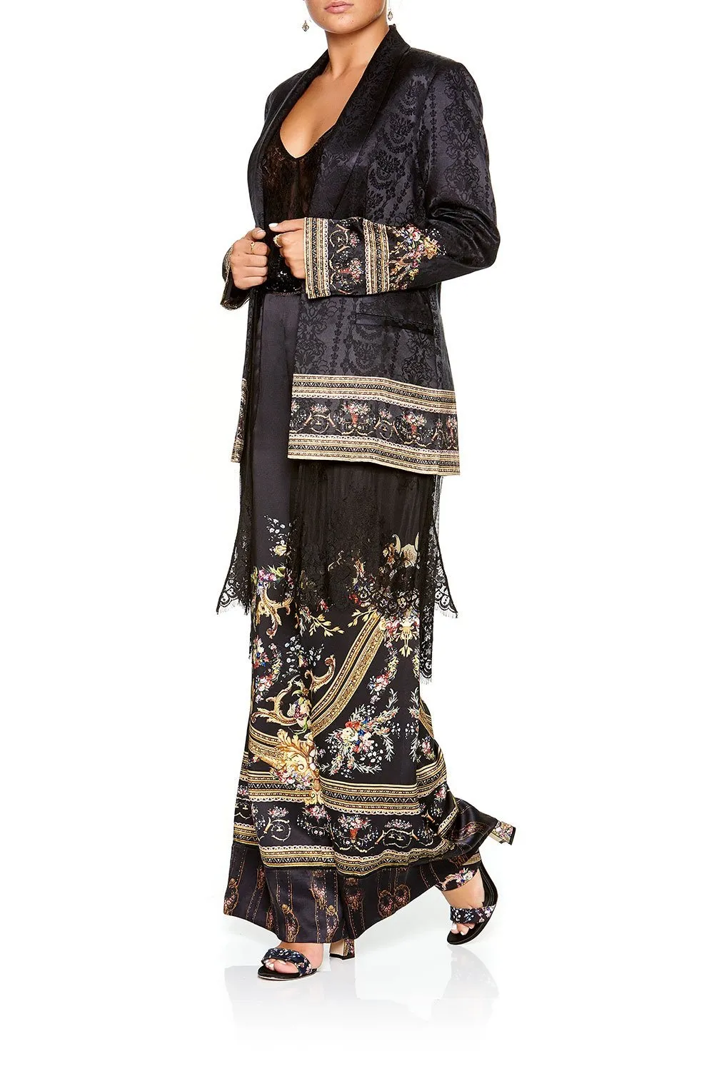 BLAZER WITH CHIFFON CONTRAST FRIEND IN FLORA