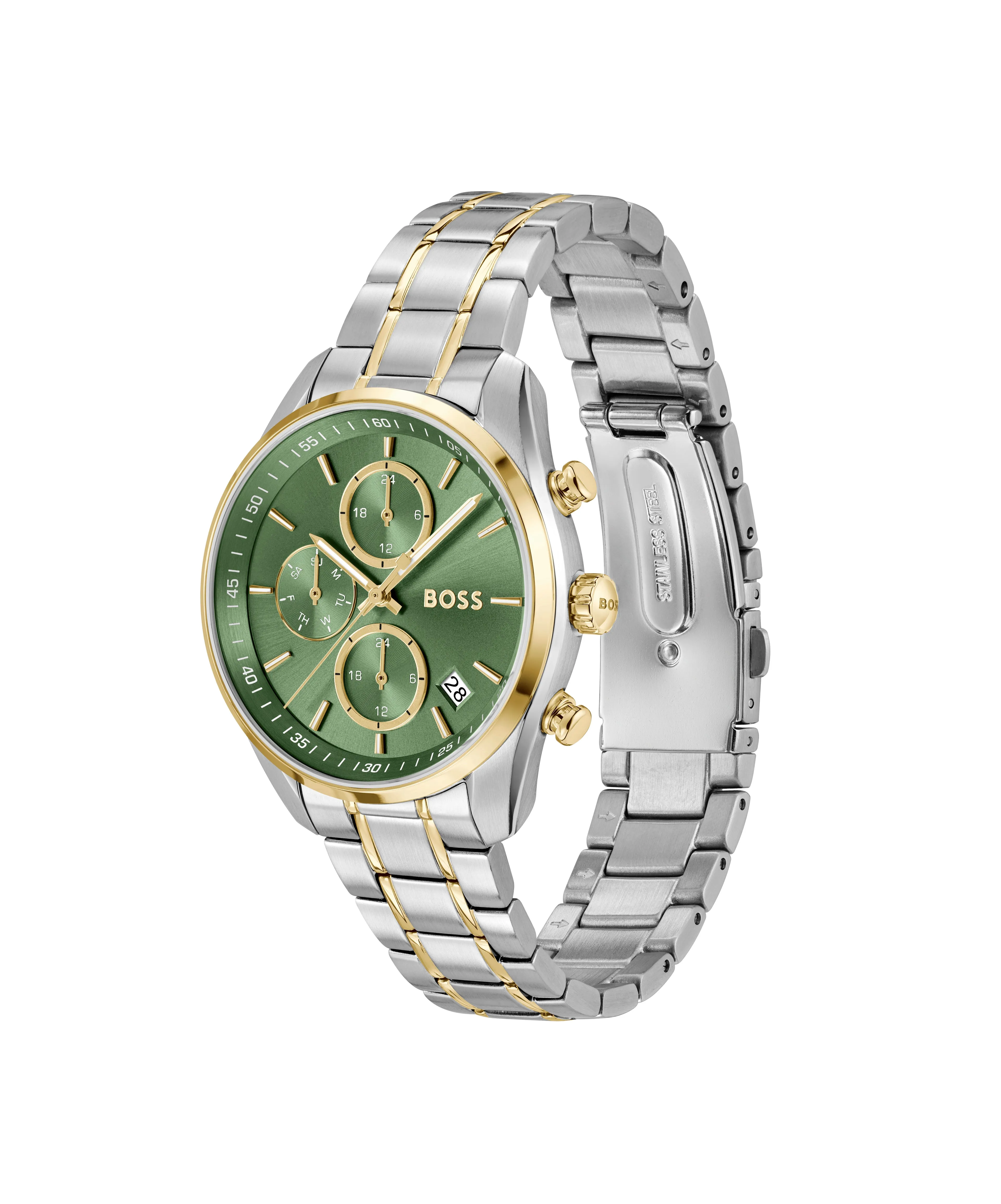 BOSS Ladies Grand Tour Green Dial Bracelet Stainless Steel GP Watch