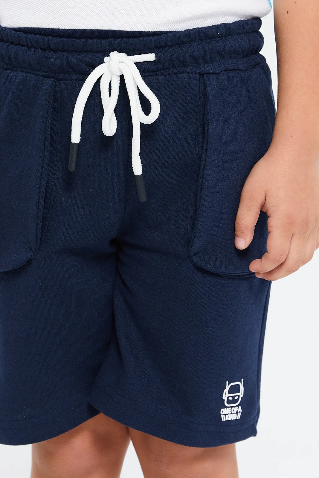 Boys Navy Basic Knit Shorts