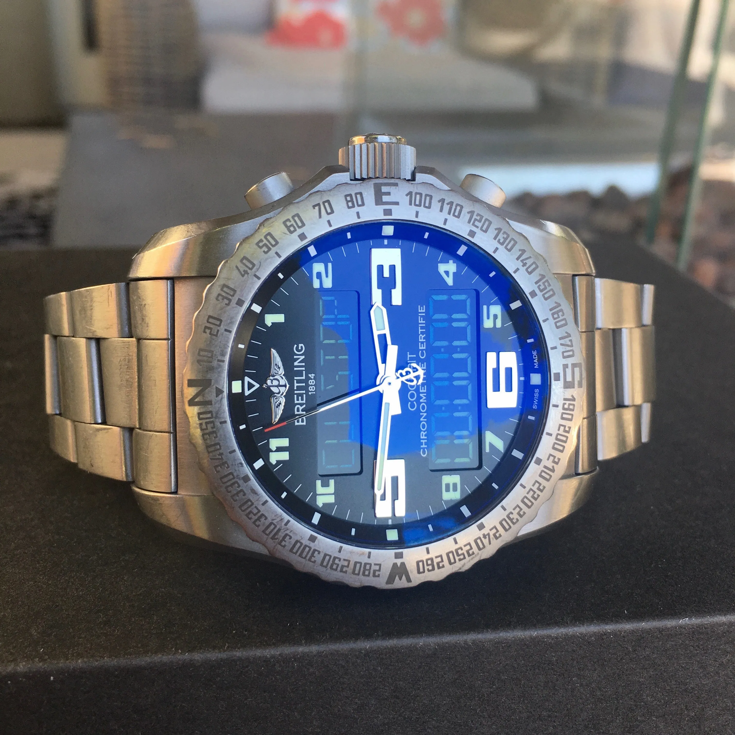 Breitling Cockpit B50 46mm EB5010 Black Titanium Wristwatch Box Papers