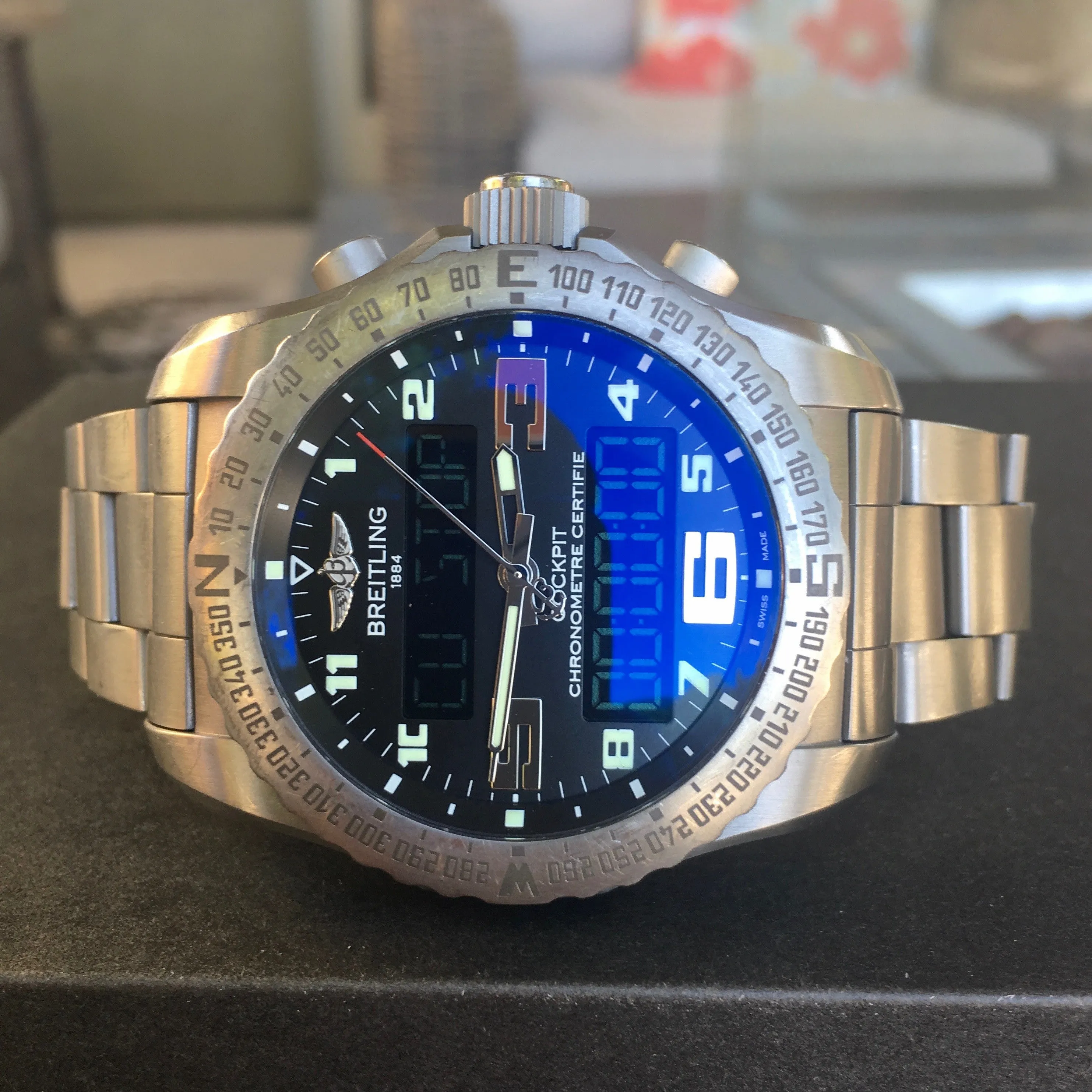 Breitling Cockpit B50 46mm EB5010 Black Titanium Wristwatch Box Papers