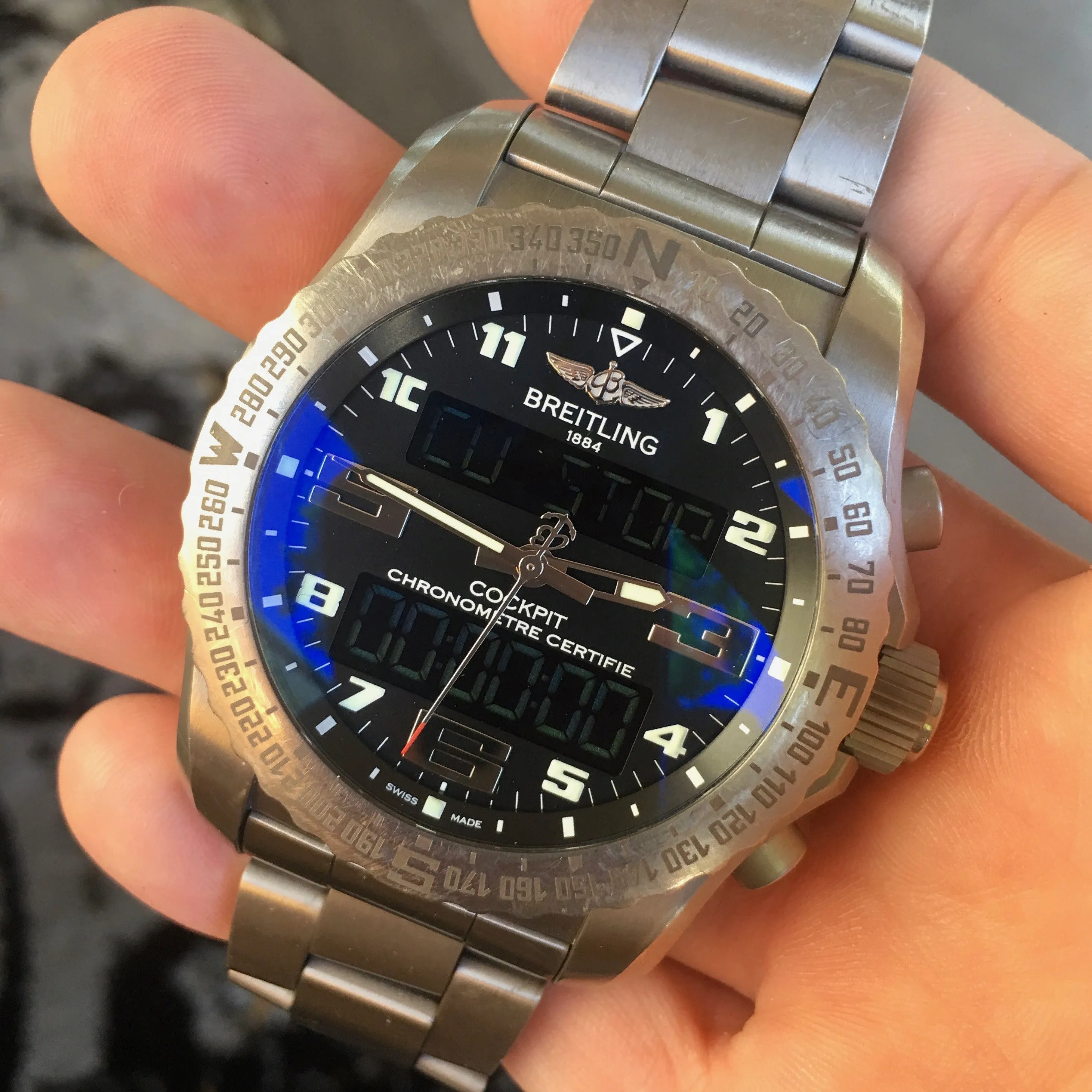 Breitling Cockpit B50 46mm EB5010 Black Titanium Wristwatch Box Papers