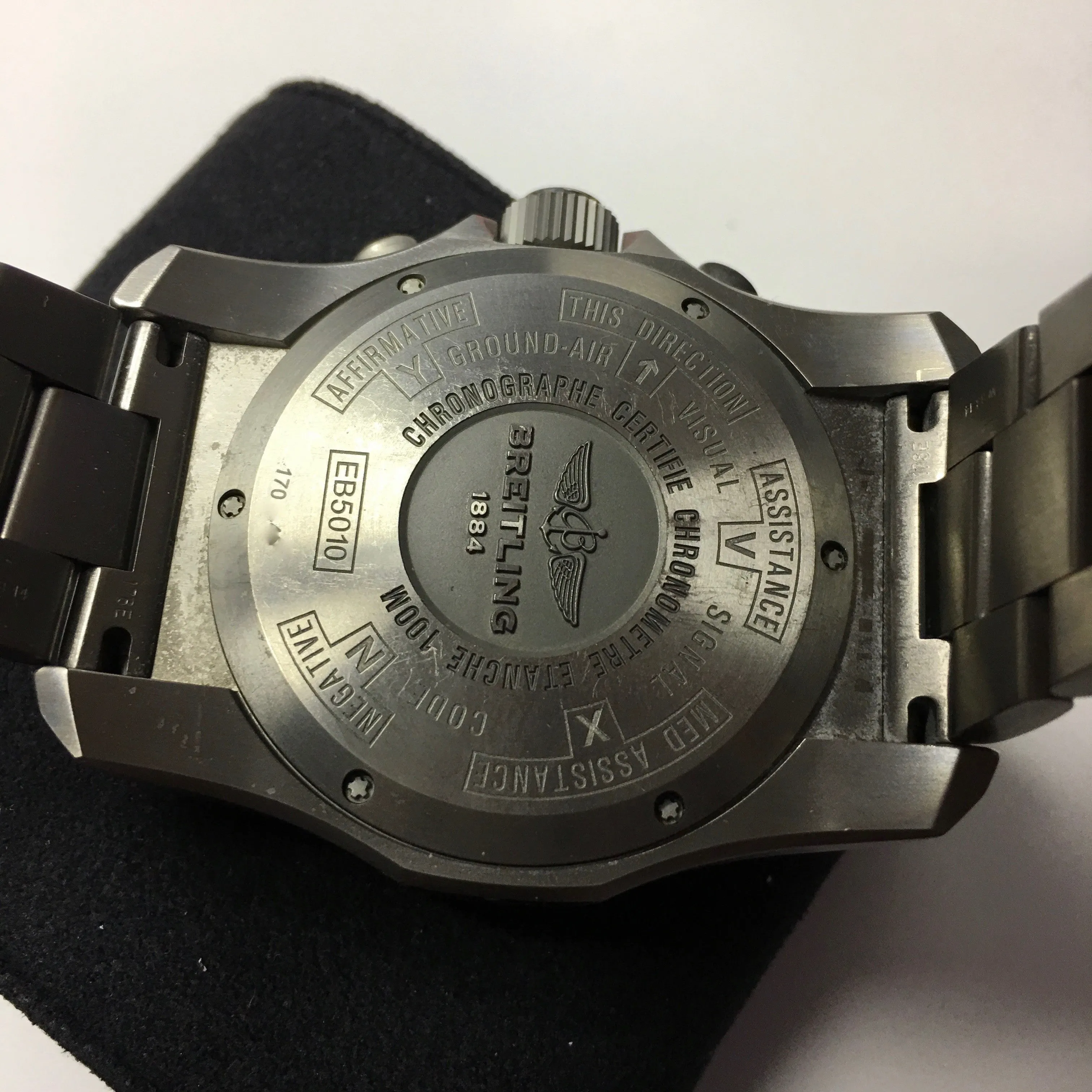 Breitling Cockpit B50 46mm EB5010 Black Titanium Wristwatch Box Papers