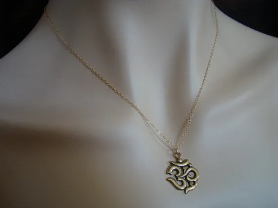 Bronze Om Necklace