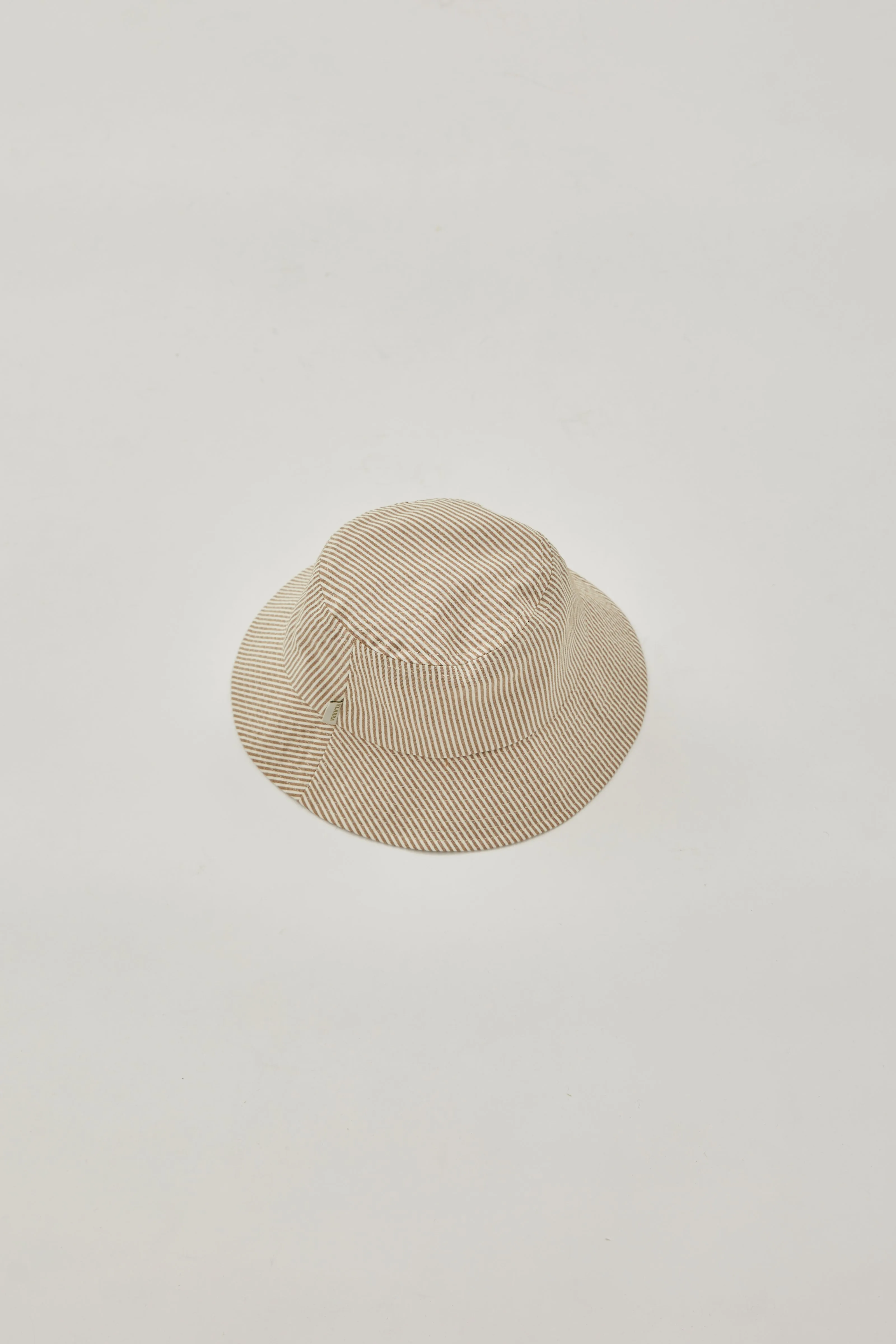 Bucket Hat in Stripe Brown