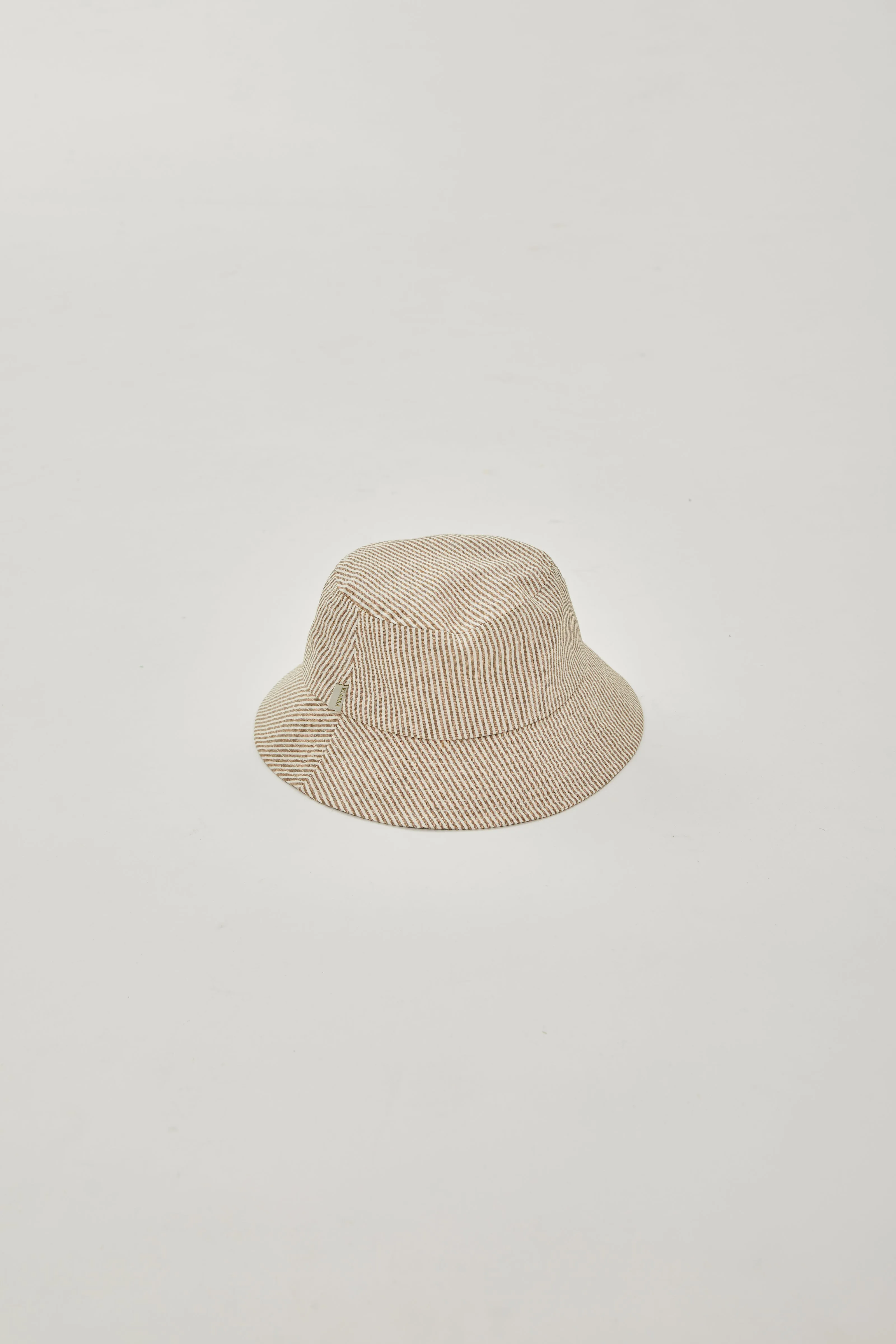 Bucket Hat in Stripe Brown