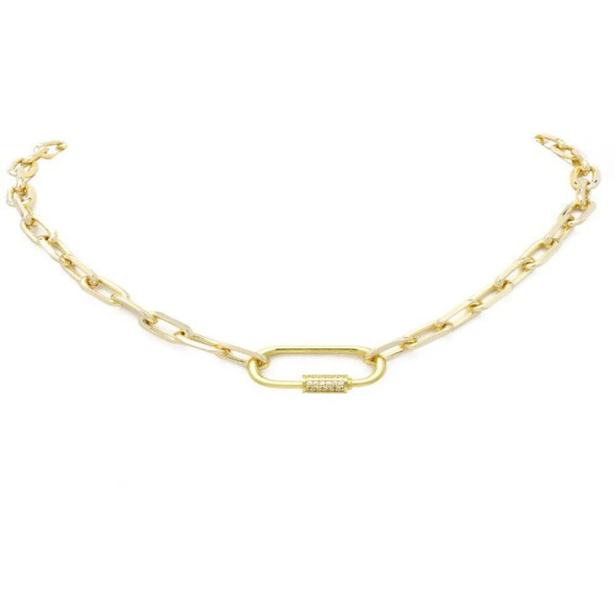 Chain Link Pendant Necklace - Gold