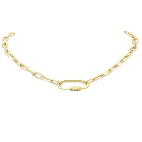 Chain Link Pendant Necklace - Gold