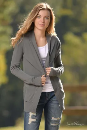 Changing Seasons Cardigan Sweater - Charcoal