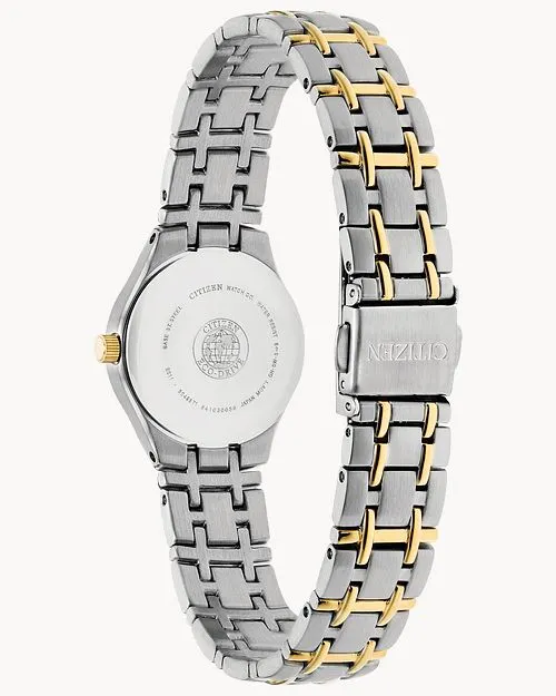 Citizen Corso Ladies Eco-Drive Two-Tone White Dial Date Watch EW1264-50A