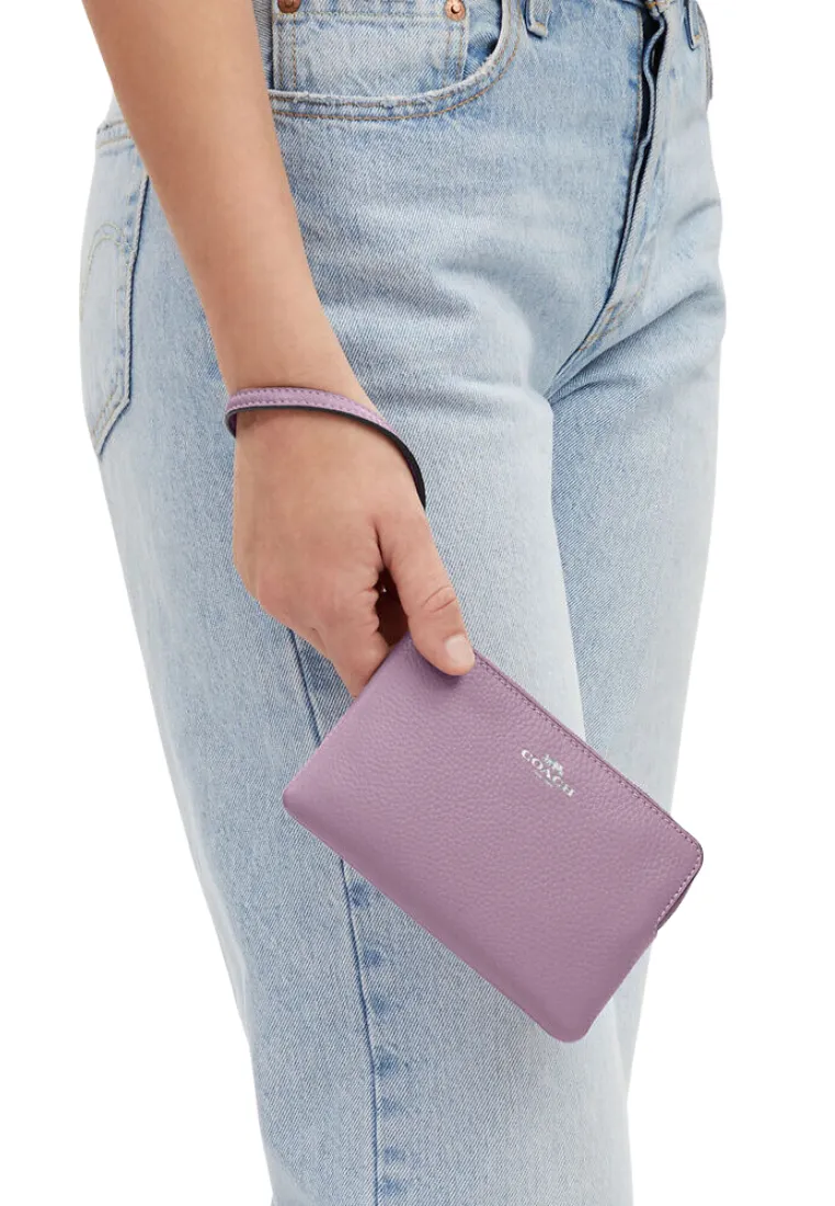 Coach Corner Zip Wristlet In Jasmine CP483