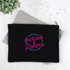 Cocktails and Dreams Make Up Bag