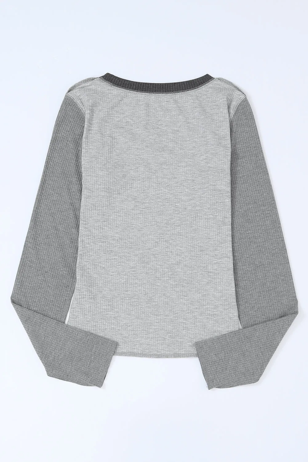 Colorblock Ribbed Reverse Seam Top