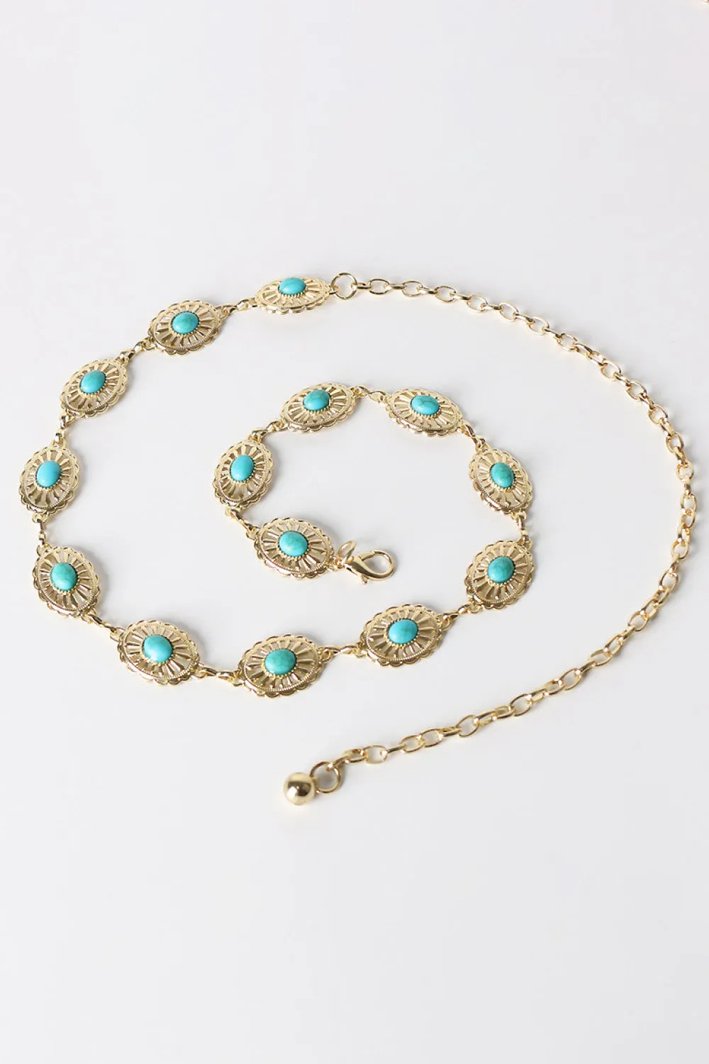 Contrast Lobster Clasp Alloy Chain Belt