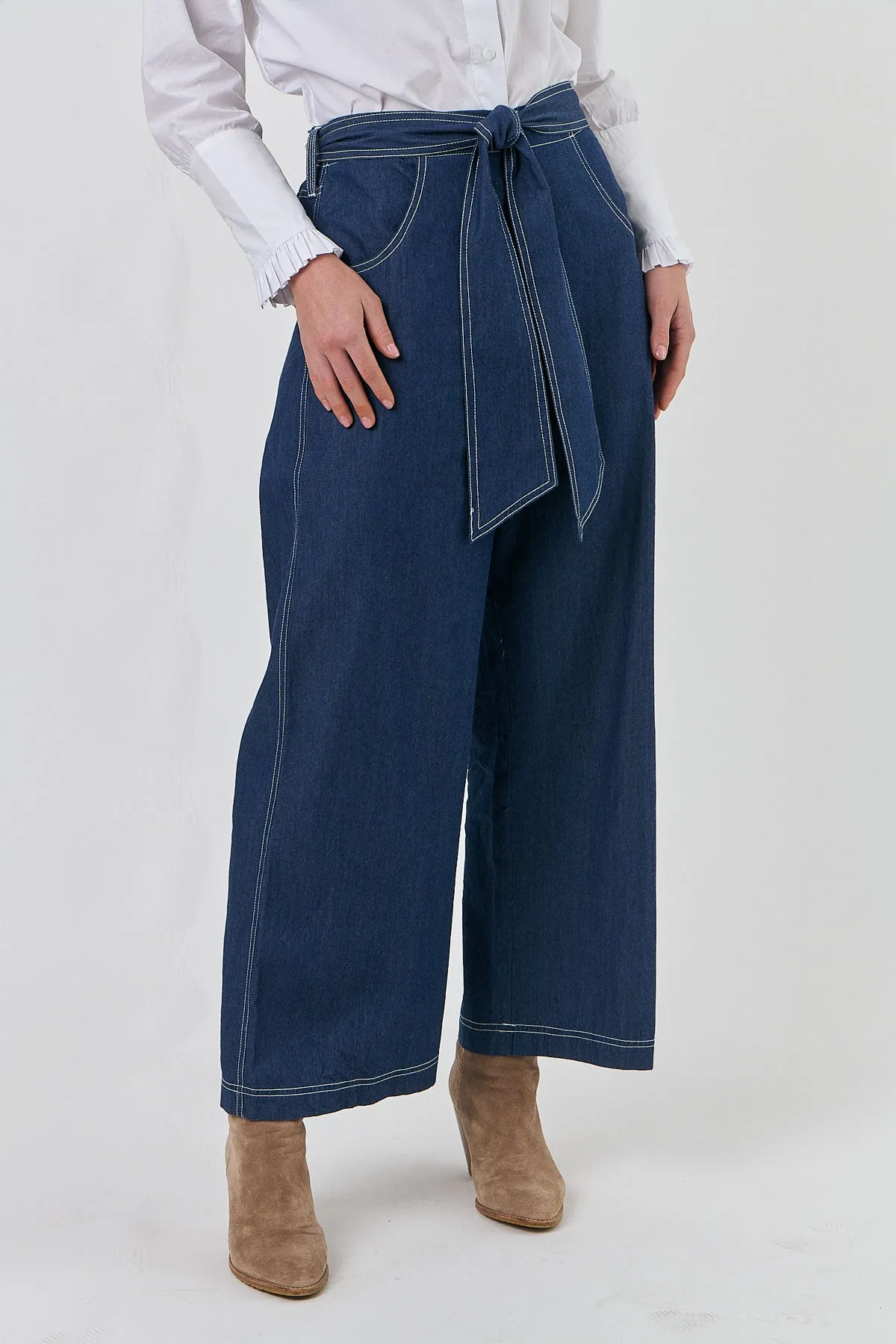 Contrast Stitch Pants