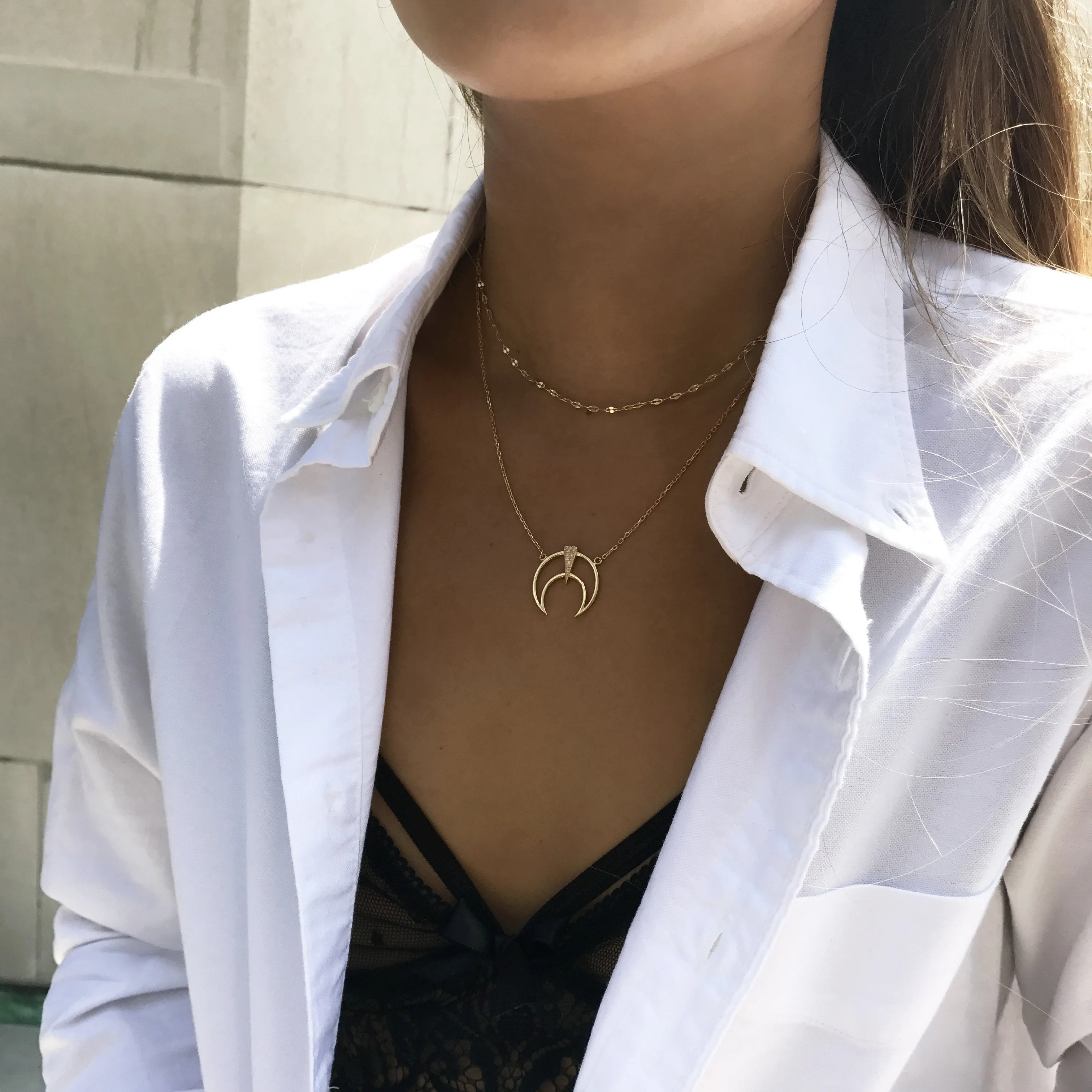 Crescent Pendant Necklace