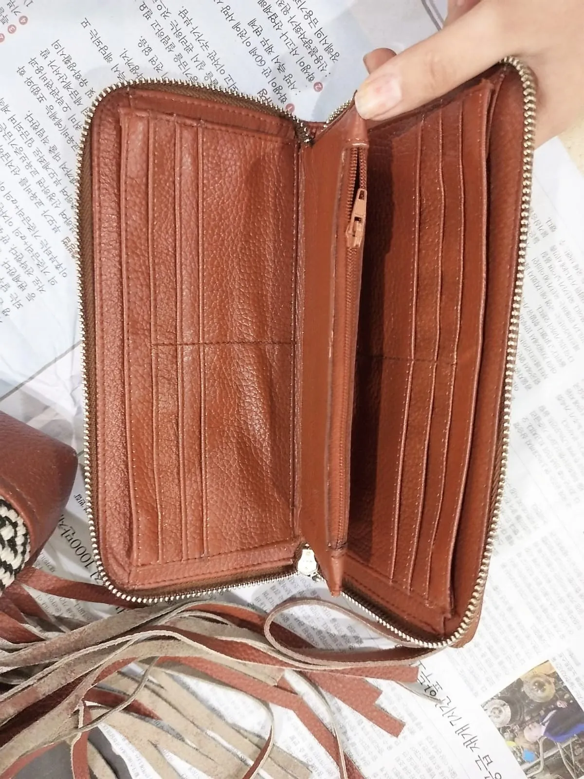 Crossbody Sling Bag With  Wristlet Wallet | Women's Leather Bags | Fringes Purse