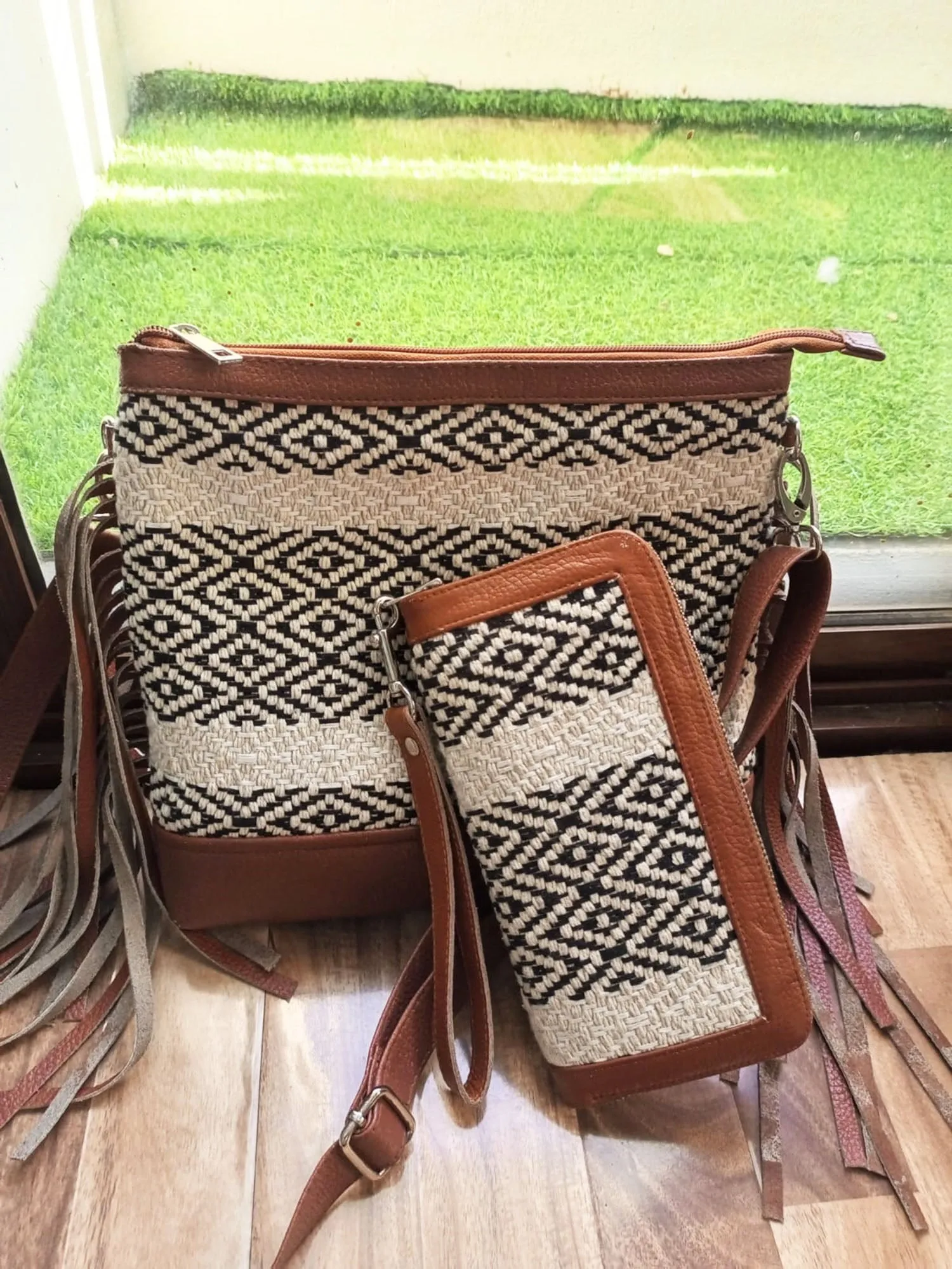 Crossbody Sling Bag With  Wristlet Wallet | Women's Leather Bags | Fringes Purse