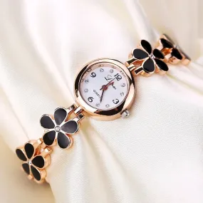 Daisy and Lucky Goddess Grass Bracelet Watch – Forest Style, INS Academy Fashion, Korean Simple & Elegant Watch for Students