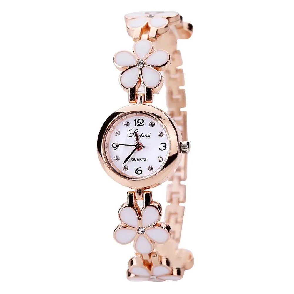 Daisy and Lucky Goddess Grass Bracelet Watch – Forest Style, INS Academy Fashion, Korean Simple & Elegant Watch for Students