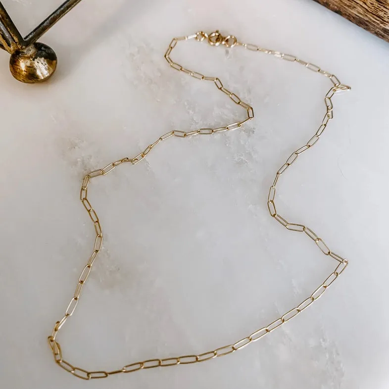 Derive 14k Gold Filled Paperclip Chain Necklace